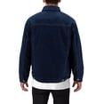 thumbnail image 2 of Men’s Classic Blue Button Up Casual Jean Sherpa Lined Cotton Denim Jacket (Dark Blue, 2XL), 2 of 3