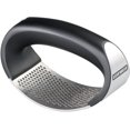 thumbnail image 1 of Stainless Steel Rocking Garlic Press, Black and Silver, 1 of 5