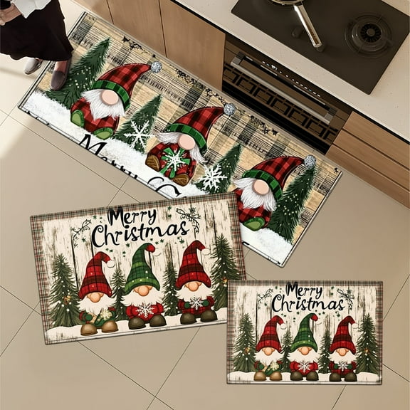 YIMEIS Fall Christmas Halloween Kitchen Mat Cushioned Anti Fatigue Kitchen Rug 47''*18'' Non Slip Kitchen Rugs and Mats Standing Desk Mat Comfort Floor Mats for Kitchen House Sink 3 Piece Set