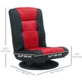 thumbnail image 3 of HOMCOM Chaise de Sol Pliante Réglable Pivotante pour Gaming et Lecture, Rouge, 3 of 10