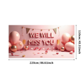 thumbnail image 1 of Pink Themed Glittery Triangle Banner with We Will Miss You Lettering, Party Background Backdrop Decorations, Farewell Party Retirement Party Leaving Party Decor Photo Booth Props, 1 of 3