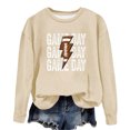 thumbnail image 4 of Rbaofujie Longs Chandails pour Femmes Imprimé Football Décontracté Manches Longues Col Rond Blouses Chandails en Molleton Khaki, 4 of 4
