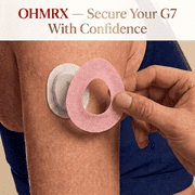 OhmRx Dexcom G7 & Stelo Waterproof Adhesive Patches – Pre‑Cut, FSA/HSA Eligible, Pink, 25‑Pack