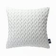thumbnail image 5 of Phantoscope Decorative Throw Pillow Set, Soft Silky Velvet & Quilt Striped Velvet Series Cushion Bundle, for Sofa Couch Bedroom, White, 18" x 18", 5 of 8