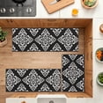 thumbnail image 3 of Vaukki Kitchen Rugs Set of 3, Moroccan Non Slip Machine Washable Kitchen Floor Mats, Heavy Duty Low Profile for Sink Laundry, Black, 3 of 13