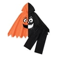 thumbnail image 2 of CUSTG Boys Outfit Sets Halloween Black Orange Cape And Pants For Boys Two Piece Outfit With Grinning Face Print Cozy Soft Back To School Uniform For Boys, 2 of 8