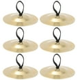 thumbnail image 1 of CIMAXIC 6pcs Musical Instrumen Belly Dance Copper Finger Cymbals Percussion Cymbals Dancing Props Percussion Instrument (Golden),2.17"X2.17"X0.2", 1 of 5