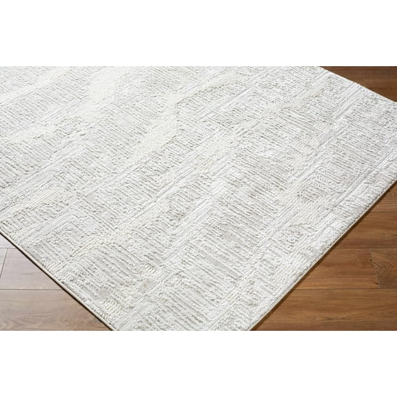 Hauteloom Annisa Living Room, Bedroom Area Rug - Contemporary - Ivory, White, Light Gray - 5'3" x 7'
