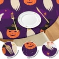 thumbnail image 4 of Halloween Stretch Round Tablecloth with Elastic Hem - 52 Inch Elasticized Cover for Kitchen Dining Party, Tear Resistant, 4 of 6
