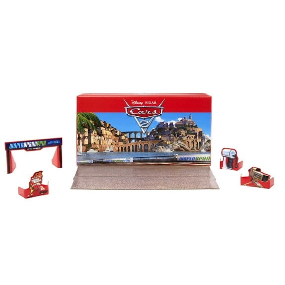 Disney Pixar Cars 2 Vehicle Set of 5 Collectible Character Toy Cars with Die-Cast Tool Cart