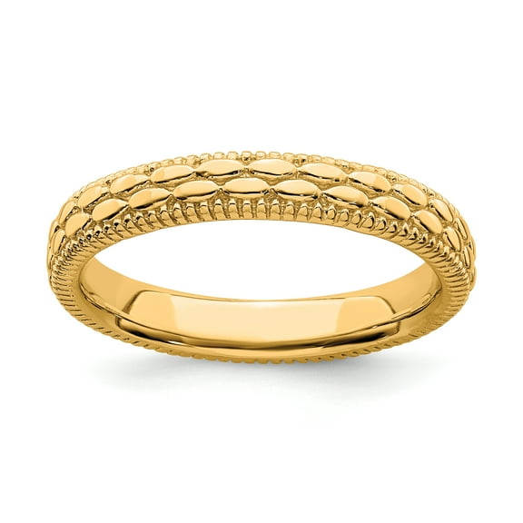 Sterling Silver Gold-plated Patterned Ring