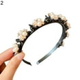 thumbnail image 2 of Visland Women Headband, Fashion Elegant Resin Faux Pearl Non-Slip Elastic Bangs Clip Hairband Hair Hoop Hair Accessories for Washing Face and Daily Wear, 2 of 8