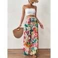 thumbnail image 6 of Bsubseach Fashion Women Wide Leg Pants Floral Flowy Palazzo Pants Summer Casual Cruise Trousers, 6 of 10