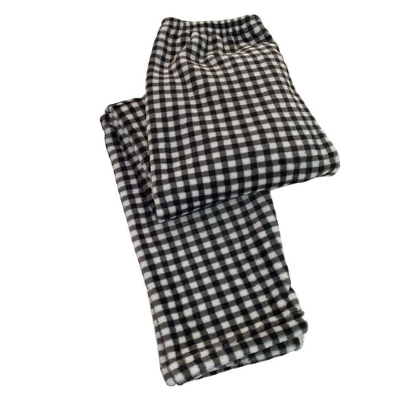 ZVNAΖH Womens Plaid Plush Pajama Pants, Winter Cozy Lounge Pants, Warm Soft Fleece Sleep Pants