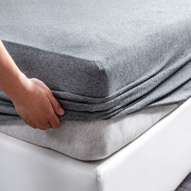 PURE ERA Jersey Knit Cotton Fitted Bottom Sheet ONLY(With No Flat Sheet