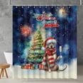 thumbnail image 2 of Merry Christmas and Happy New Year Santa Pitbull Holiday Xmas Winter 2025 Shower Curtain Terrier Dog Lover Waterproof Bathroom Bathtub Curtain - 00024, 2 of 5