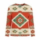 thumbnail image 4 of TaTaai Women Retro Western Print Round Neck Long Sleeve Sweatshirt Fashion Casual Regular Shoulder Loose Top Soft for Daily Party Office Vacation Gift, 4 of 4