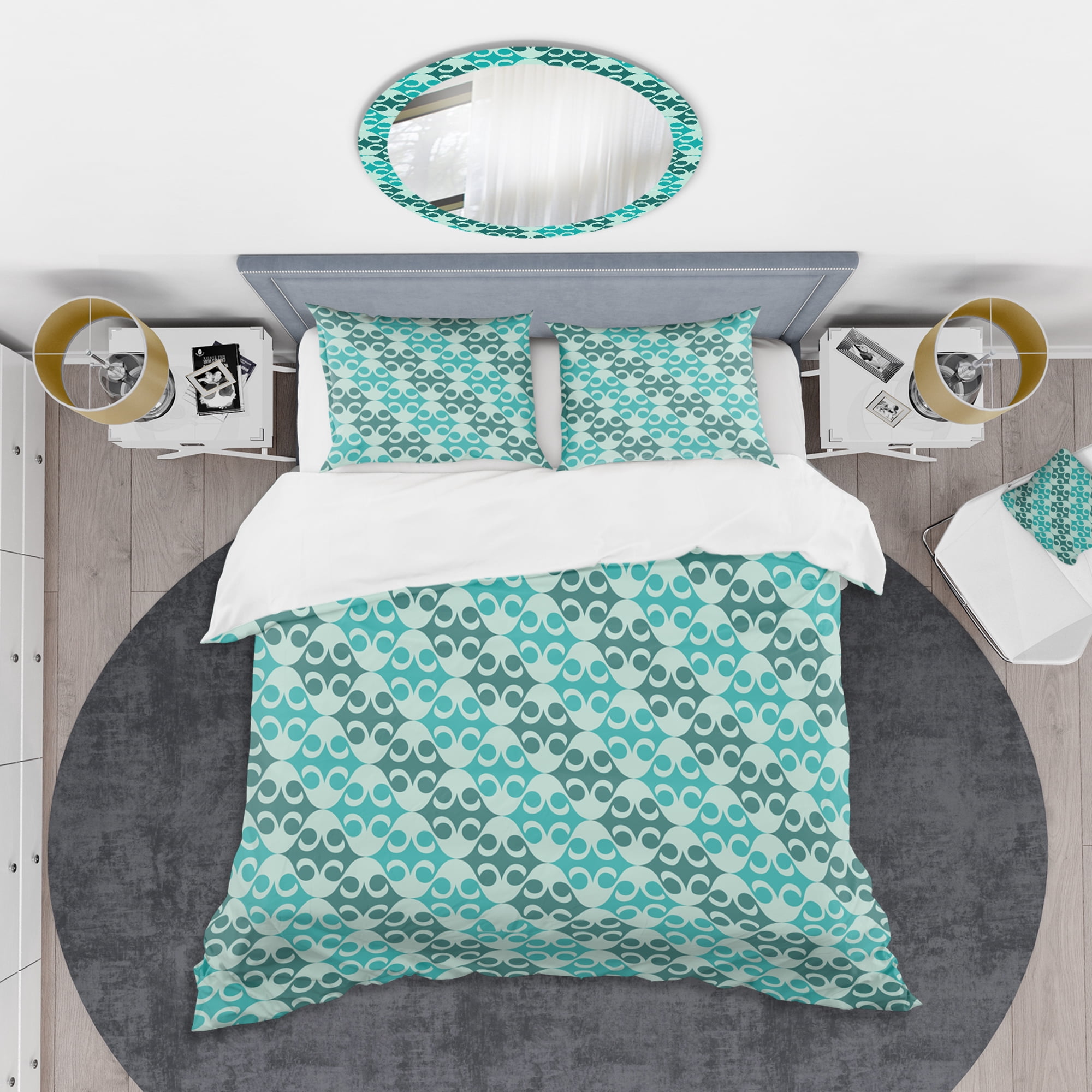 Designart 'Abstract Retro Geometrical Design VI' Mid-Century Modern Duvet Cover Set
