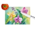 thumbnail image 2 of Orchids in Watercolor Glass Cutting Board Large 12 in x 15 in, 2 of 5