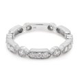 thumbnail image 3 of 1/2 ct. t.w Round Cut Lab Created Moissanite Diamond Milgrain Full Eternity Stackable Band Ring For Women In 14K Solid White Gold (G-H Color, VVS1 Clarity, 0.50 Cttw)-7.5, 3 of 8