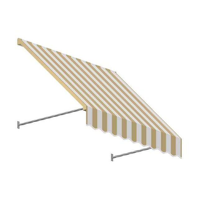 Awntech SANT32-US-5LW 5.38 ft. Santa Fe Twisted Rope Arm Window & Entry Awning, Linen & White - 44 x 24 in.