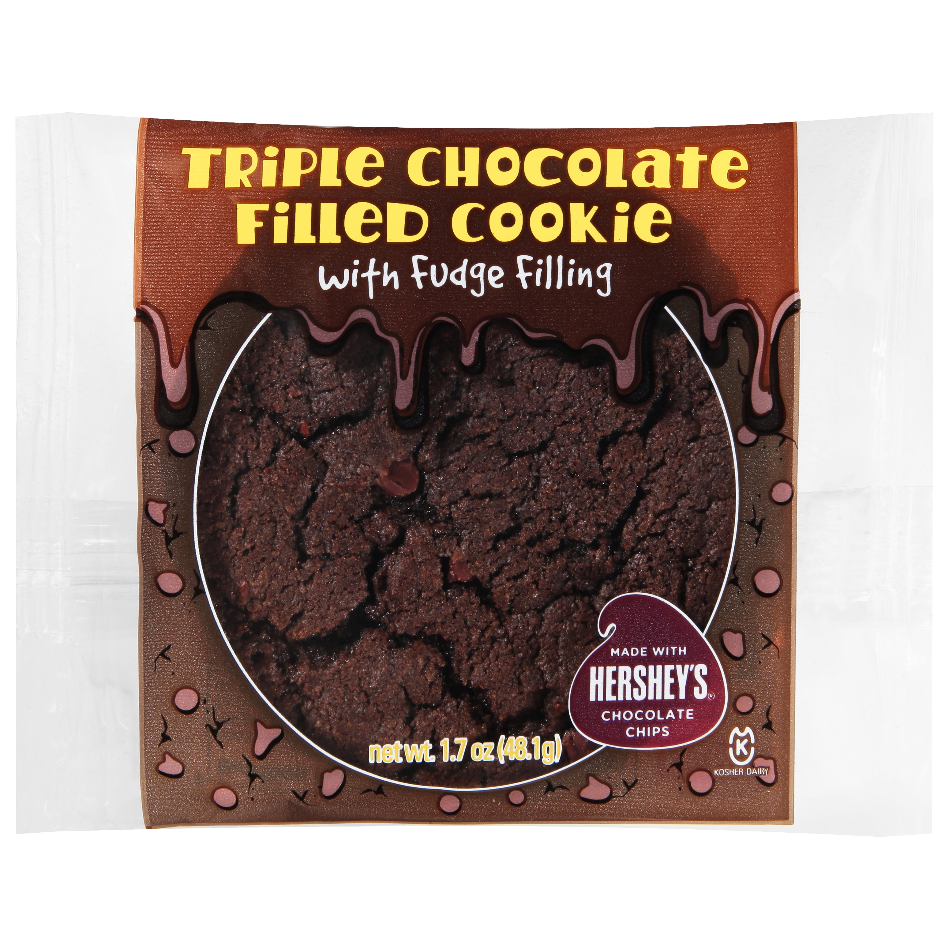 Triple Chocolate Cookie Filled with Fudge and Hershey's Chocolate Chips, 12 Pack