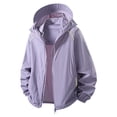 thumbnail image 3 of Zpzdpjkx Mens Color-Blocked Stripe Hooded Sun Protection Jacket Windproof Drawstring Hem Zipper Pockets Lightweight Outerwear for Travel Jogging Cycling Golf Daily Commute Casual Jackets for Men, 3 of 4