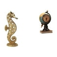 thumbnail image 1 of Figura de resina de globo terráqueo de mesa, estatua moderna, adorno decorativo de regalo, artesanía de color dorado, reloj de escritorio coleccionabl, 1 of 8