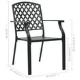 thumbnail image 2 of vidaXL Stackable Patio Chairs Outdoor Seating Stacking Dining Chair Steel Black, 2 of 7