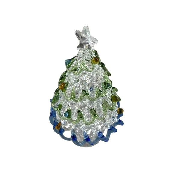 OAVQHLG3B Crystal Christmas Tree Figurines , Glass Christmas Tree Home Decor, Christmas Tree Statues Decor for Bedroom Christmas Decoration