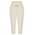 thumbnail image 4 of Quinlirra womens capris for summer dressy Women's Yoga Pants Loose Soft Drawstring Workout Sweatpants Outdoor Athletic Causal Pants With Pockets, 4 of 4