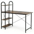 thumbnail image 1 of Giantex Computer Desk w/Reversible Storage Shelf, 48"Laptop Sturdy Writing Table, Large Home Office Workstation, Brown, 1 of 6