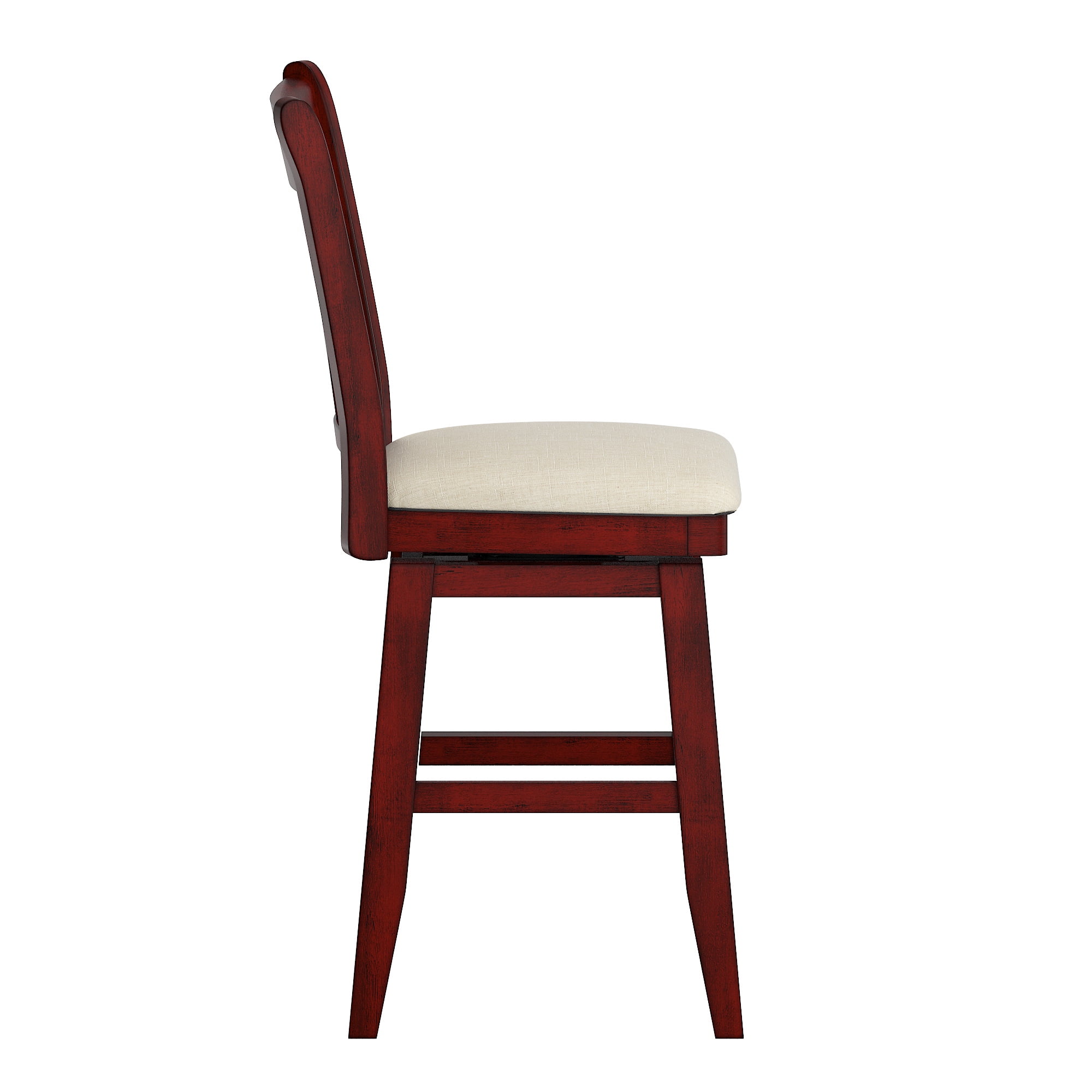 Weston Home Sheena Double X Back 24-inch Counter Height Wood Swivel Stool, Antique Berry Red