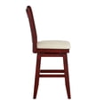 thumbnail image 3 of Weston Home Sheena Double X Back 24-inch Counter Height Wood Swivel Stool, Antique Berry Red, 3 of 6
