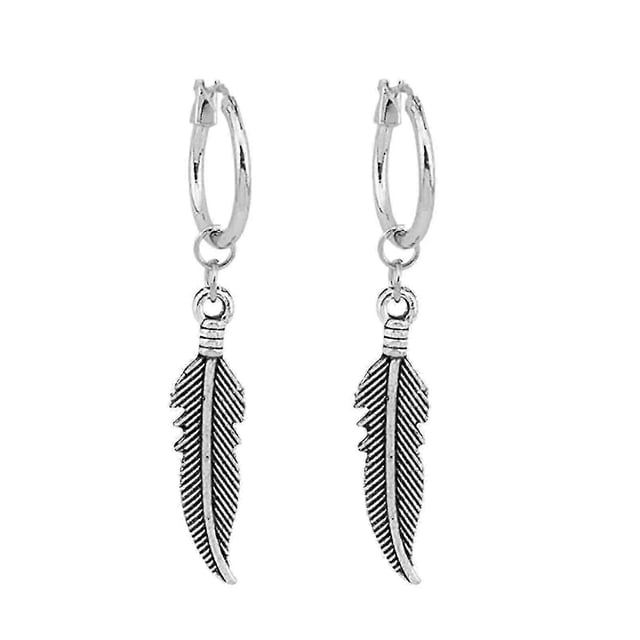 Men And Women Retro Feather Earrings 1 Pair Of Geometric Leaf Jewelry