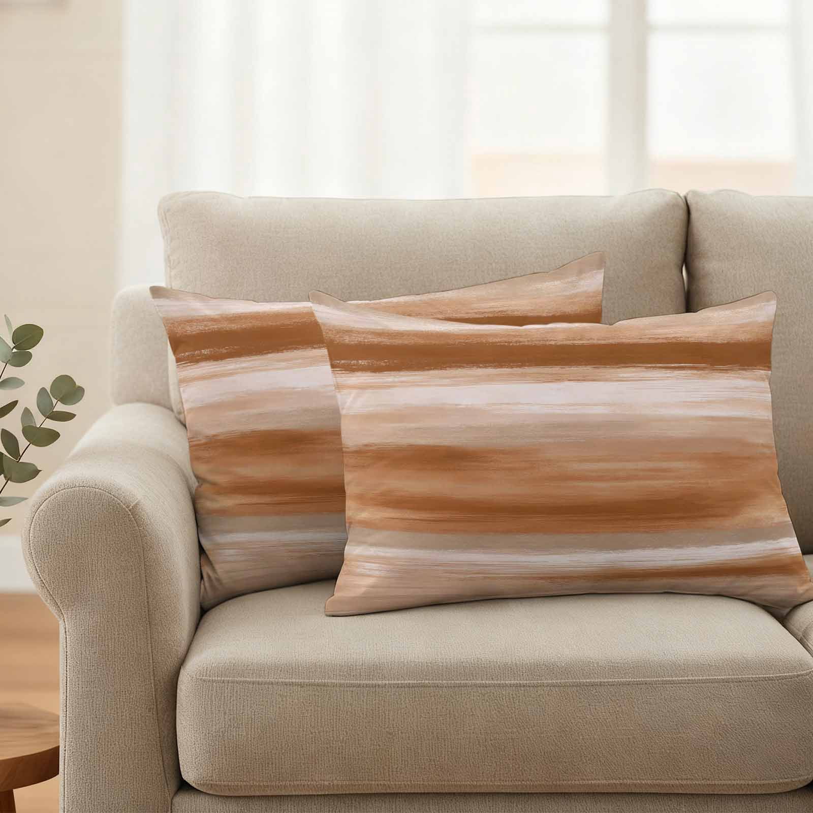 Brown Grey Outdoor Waterproof Pillow Covers, Abstract Art Oil Painting Blue Ombre Decorative Rectangle Throw Pillowcase Sofa Cushion Sham for Patio/Couch/Chair, 20"x12" 2 Pack
