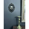 thumbnail image 3 of Ornate Victorian Black, Gold and Bone colored Gothic Skull Frame Halloween Hanging Wall Décor by The Grey House, 3 of 5