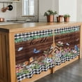 thumbnail image 6 of Spring Botanical Tier Curtains 24 Inch Length, Farmhouse Black Plaid Brown Wooden Grain Cafe Short Curtains for Bathroom Over Sink, Small Kitchen Curtain Light Filtering Drapes 2 Panels 27.5"Wx24"L, 6 of 8