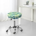 thumbnail image 4 of Uemuo Cute Dinosaur Blue Green Pattern Round Bar Stool Seat Covers Washable Stool Cushion Slipcover Elastic Bar Chair Covers-13 inch, 4 of 7