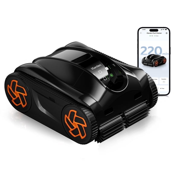 (2025 Upgrade) iGarden Pool Cleaner K36, Cordless Pool Vacuum Robot for Inground & Above Ground Pools, Smart Navigation, 220 Min Runtime, Touchscreen, Self-Parking, Cleans Floor, Wall & Waterline