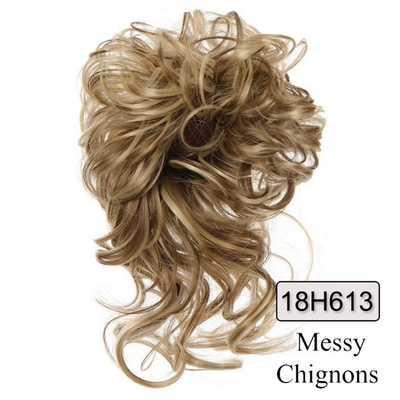 Namzi , Light brown/light gold , 20CM Realistic Hair Accessory, High-Temperature Fiber Material, 1 Pcs Stylish Hair Bun for.