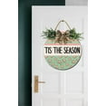 thumbnail image 3 of Tis The Seasoning Door Hanging Sign 11 inch Wooden Wall Sign, Rustic Holiday Wreath Decor for Front Door Porch Home Window Wall Farmhouse Decorations, 3 of 5