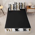 thumbnail image 4 of Erosebridal Ancient Graffiti Lines Zipper Twin Comforter Sets with Fitted Sheet and 2 Pillowcases,Vintage Abstract Geometric Zipper Bedding Set For Girls,Black Reversible,4pcs, 4 of 7