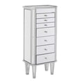 thumbnail image 2 of Bowery Hill Mirrored Jewelry Armoire in Matte Brushed Silver and Black, 2 of 10