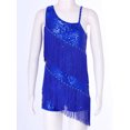 thumbnail image 3 of Sywiyi Robe de Danse Jazz Latine à Franges Diamants Brillants pour Filles Salsa Samba Rumba Cha Tango Bleu Royal 16, 3 of 7