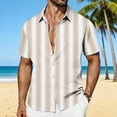 thumbnail image 2 of USNSM (S-5XL) Men's Striped Short Sleeve Button Down Shirts Casual Summer Fashion Beach Hawaiian Shirts Plus Size Vacation Outfits Yellow XL, 2 of 7