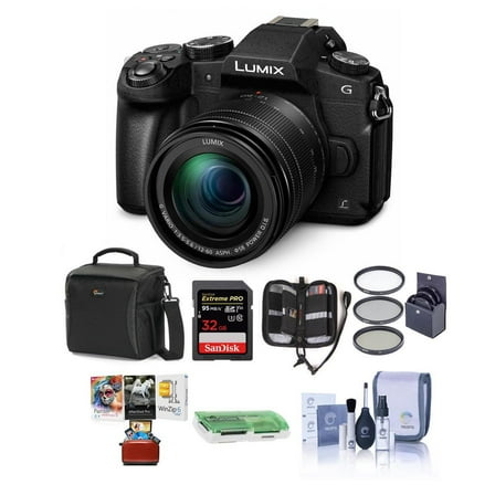 Panasonic Panasonic Lumix DMC-G85 Mirrorless Camera with 12-60mm F/3.5-5.6 Lumix G Vario Power OIS Lens Black - Bundle with Cam Bag, 32GB SDHC U3 Card, Cleaning Kit, 58mm Filter Kit, MAC Software