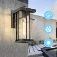 thumbnail image 2 of 12 inch Large Outdoor Wall Lights - 2 Packs Modern Black Exterior Light Fixture with Seeded Glass Shade, Waterproof Porch Lighting for House, Farmhouse Sconces Lantern for Front Door, Garage, 2 of 9