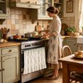 thumbnail image 5 of Farmhouse Stove Skirt Kitchen Oven Curtain – 30.7" x 21.3" Tie-On Fabric Cover with Lace Ruffle for Cottage Style Fall Decor, 5 of 5