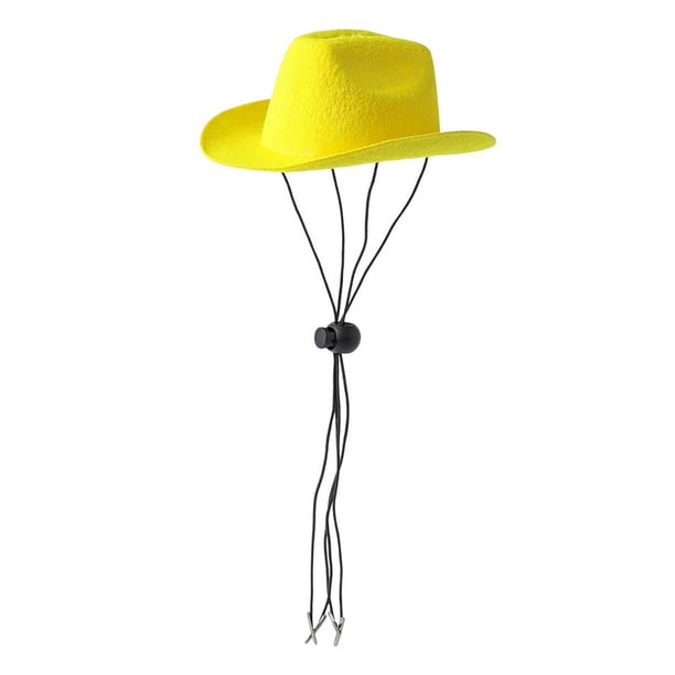 Sombrero de vaquero Zulema para mascotas con correa para la barbilla Amarillo